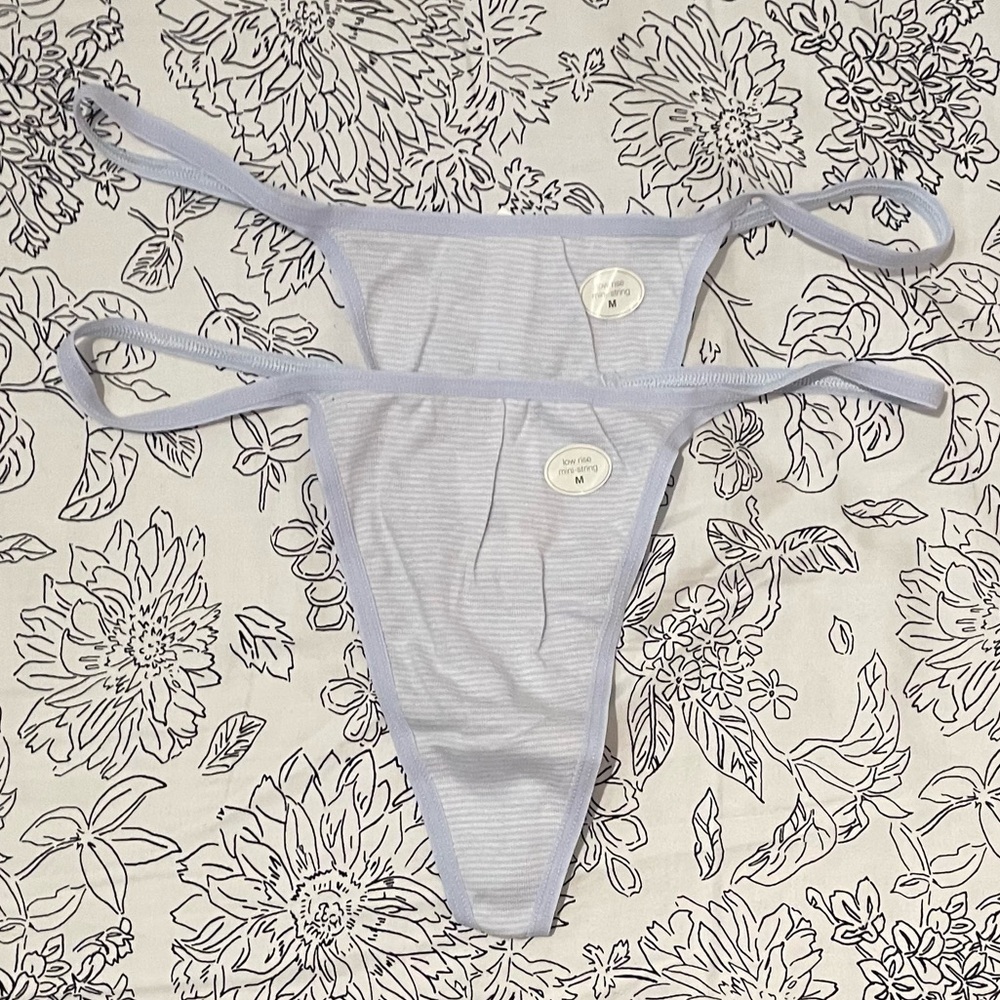 NWT Set of 2 Vintage GapBody Blue Low Rise Mini String Thong Underwear